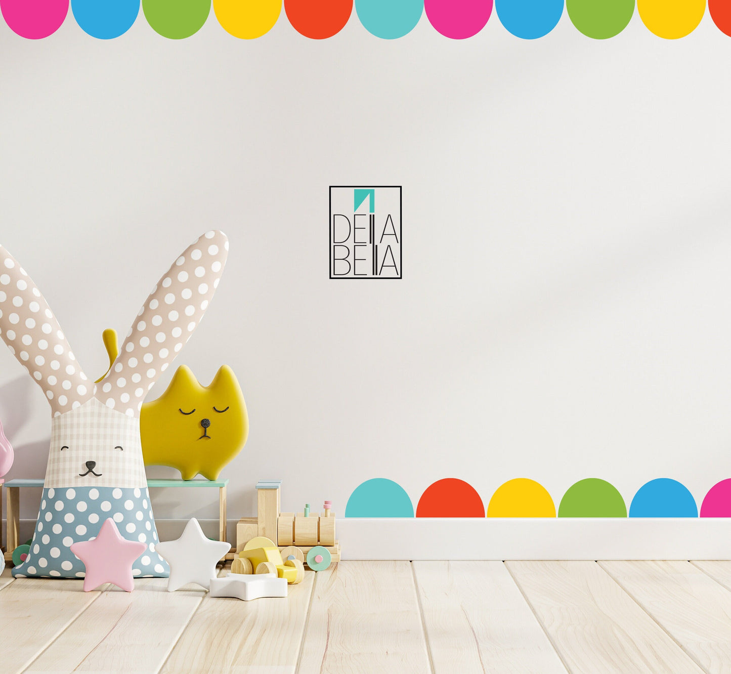 Scallops Wall Stickers Rainbow Colours Cover 3 Meters