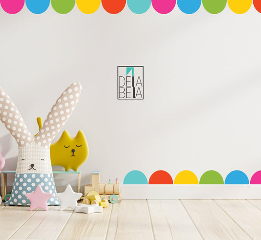 Scallops Wall Stickers Rainbow Colours Cover 3 Meters