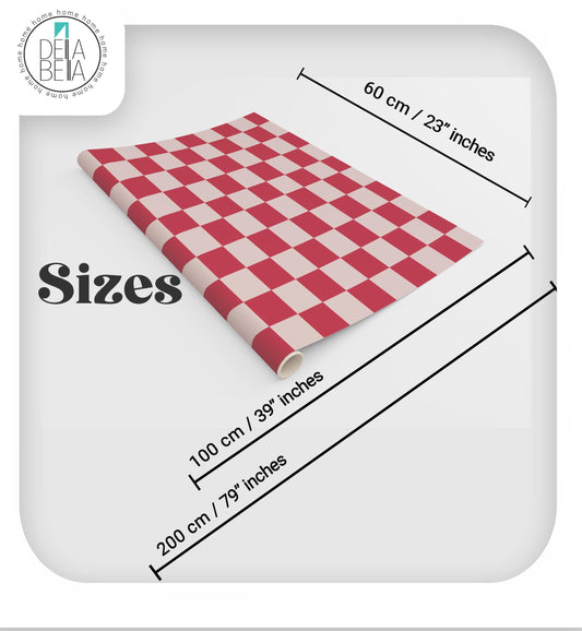 Burgundy Chequered Sticky Back Plastic | Vinyl Wrap for Kitchen Cupboards