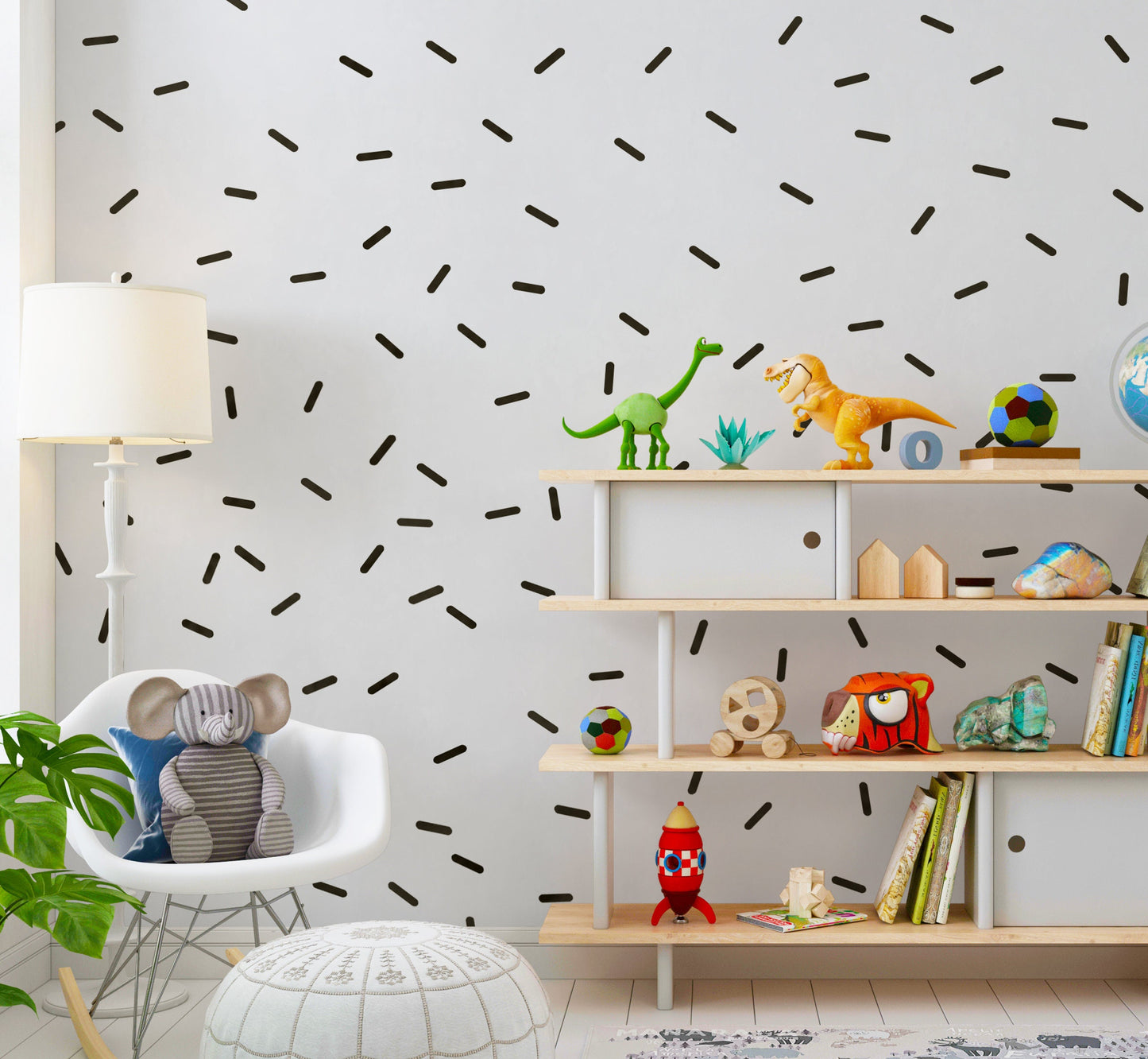 Black Confetti Stick Wall Stickers UK (220pcs)