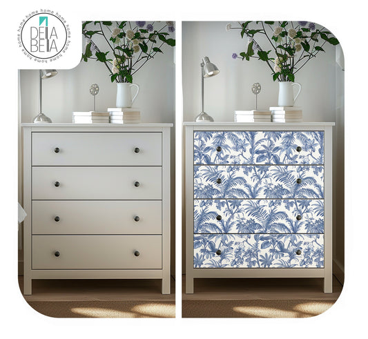 Peel and Stick French Toile Vinyl Wrapping for Furniture