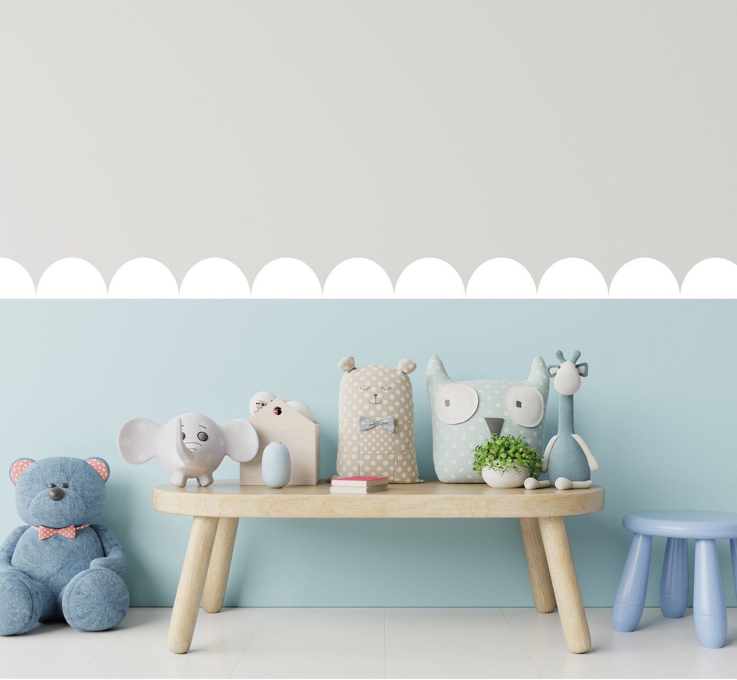 Scallops Wall Stickers Rainbow Colours Cover 3 Meters