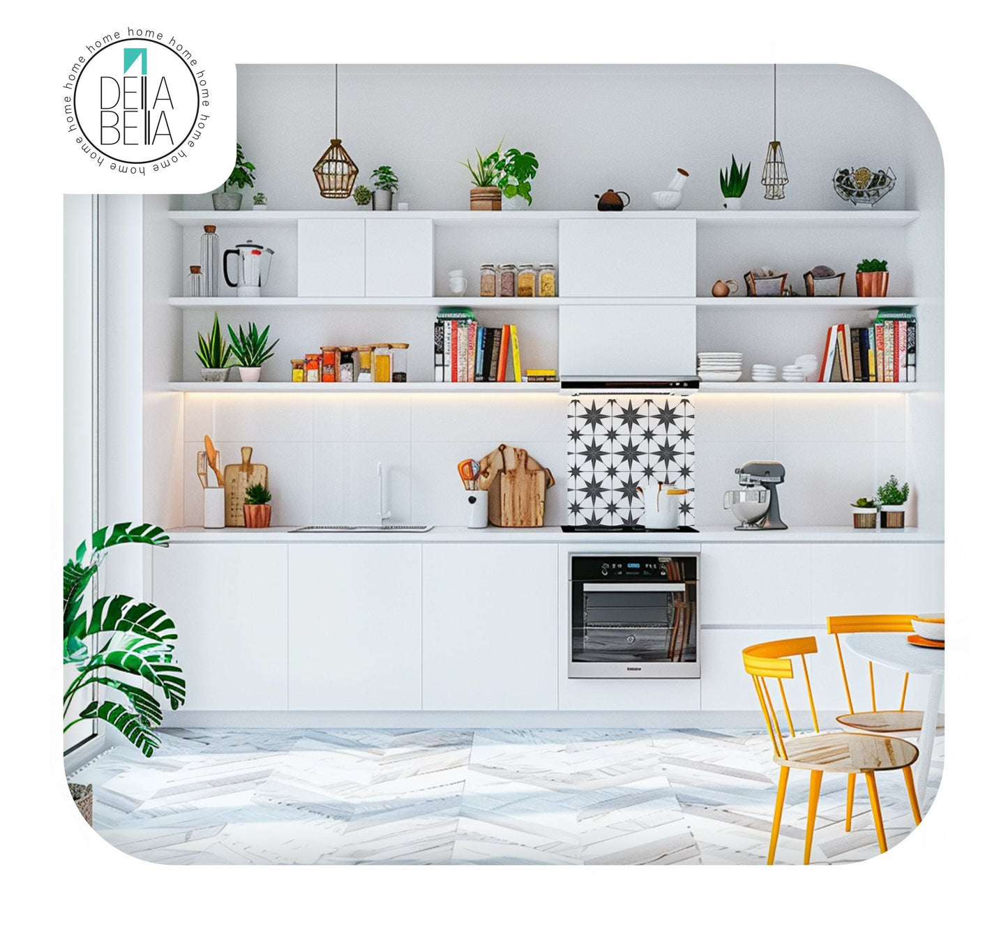 Tiles Astral Estrella Star Vinyl Peel and Stick Wrap Furniture Self Adhesive Film Decal Geometric Decor Kitchens Cabinets Tiles Cupboard