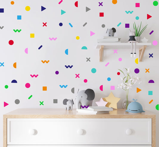 Memphis Geometric Wall Stickers UK (187pcs)