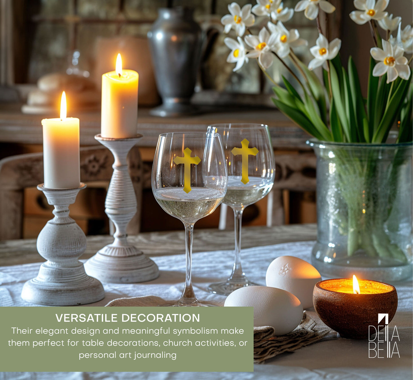 Cross Stickers Christian, Grave Markers, Wedding Decoration, Easter Decoration, Christening, Church Activities, Baptisms, Crafts,   56x Pack