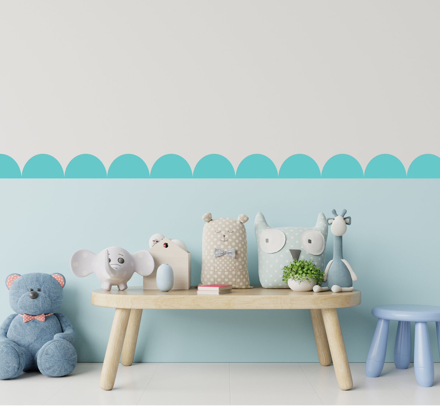 Scallops Wall Stickers Rainbow Colours Cover 3 Meters