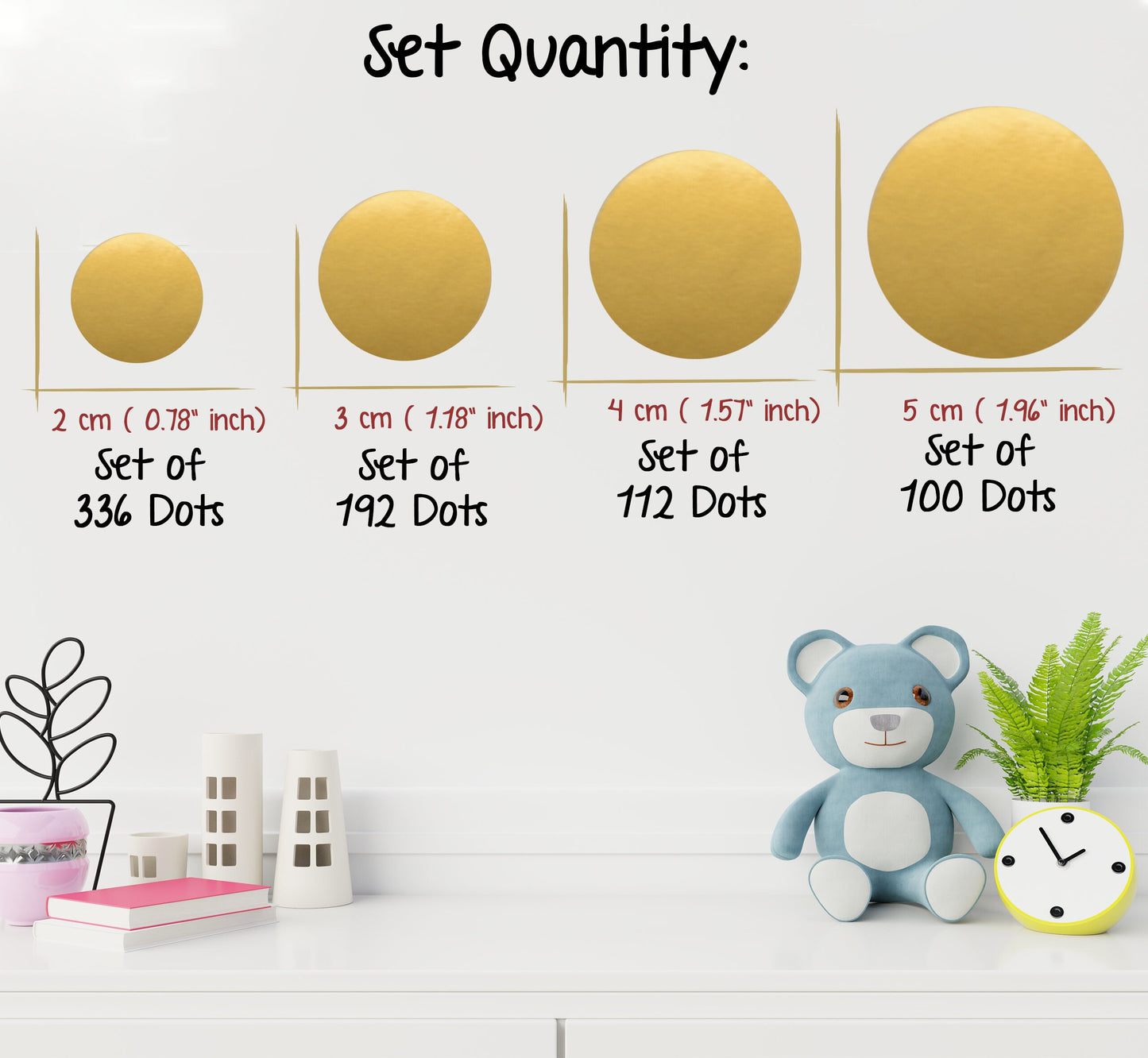 Polka Dot Gold Wall Stickers Wall