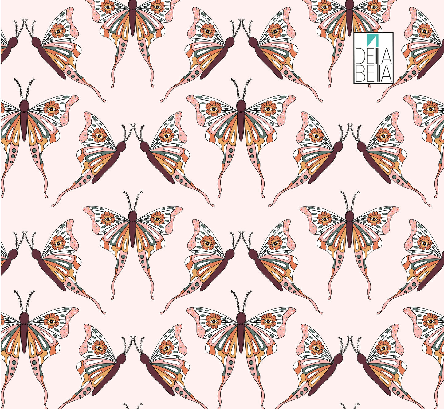 Butterfly Vinyl Wrap Boho retro Style
