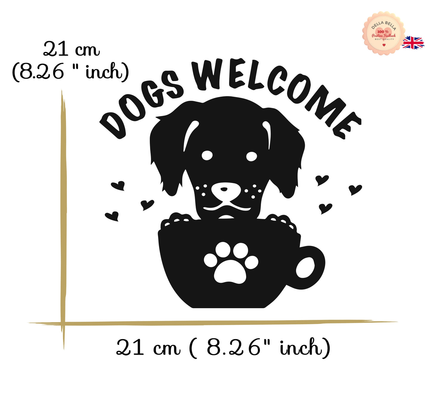 Dogs Welcome Window Stickers Pet Friendly Sign Waterproof Self Adhesive Fadeless Removable Coffee Shop Restaurants Bar Retail Stores