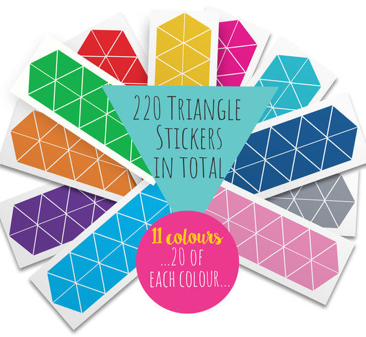Triangle 221x Wall Stickers Rainbow Colours 11 colours