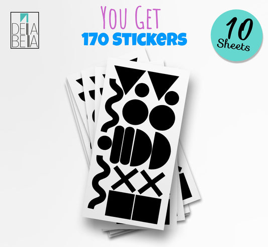 Confetti Polka Dot Wall Stickers UK Mix 187x Geometric Shapes