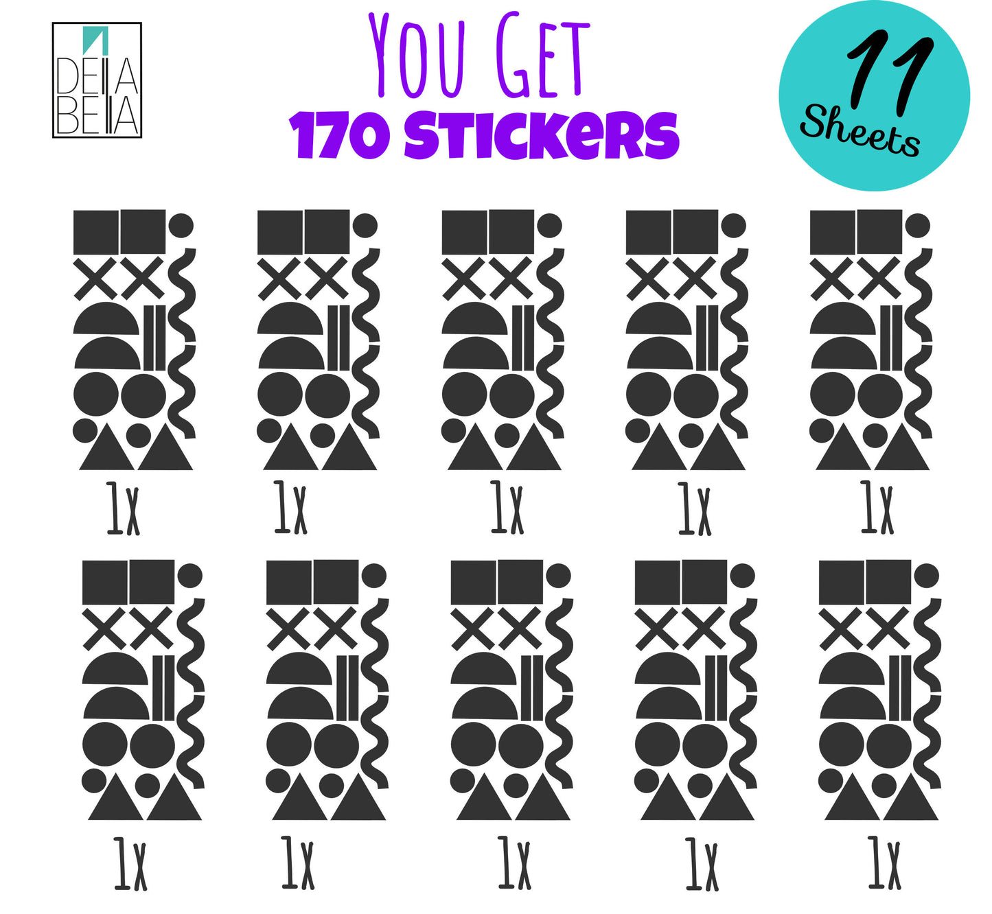 Confetti Polka Dot Wall Stickers UK Mix 187x Geometric Shapes