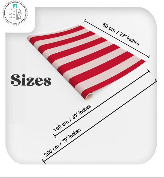 Green Baby Pink Stripe Vinyl Wrap Retro Self Adhesive Peel & Stick Decor