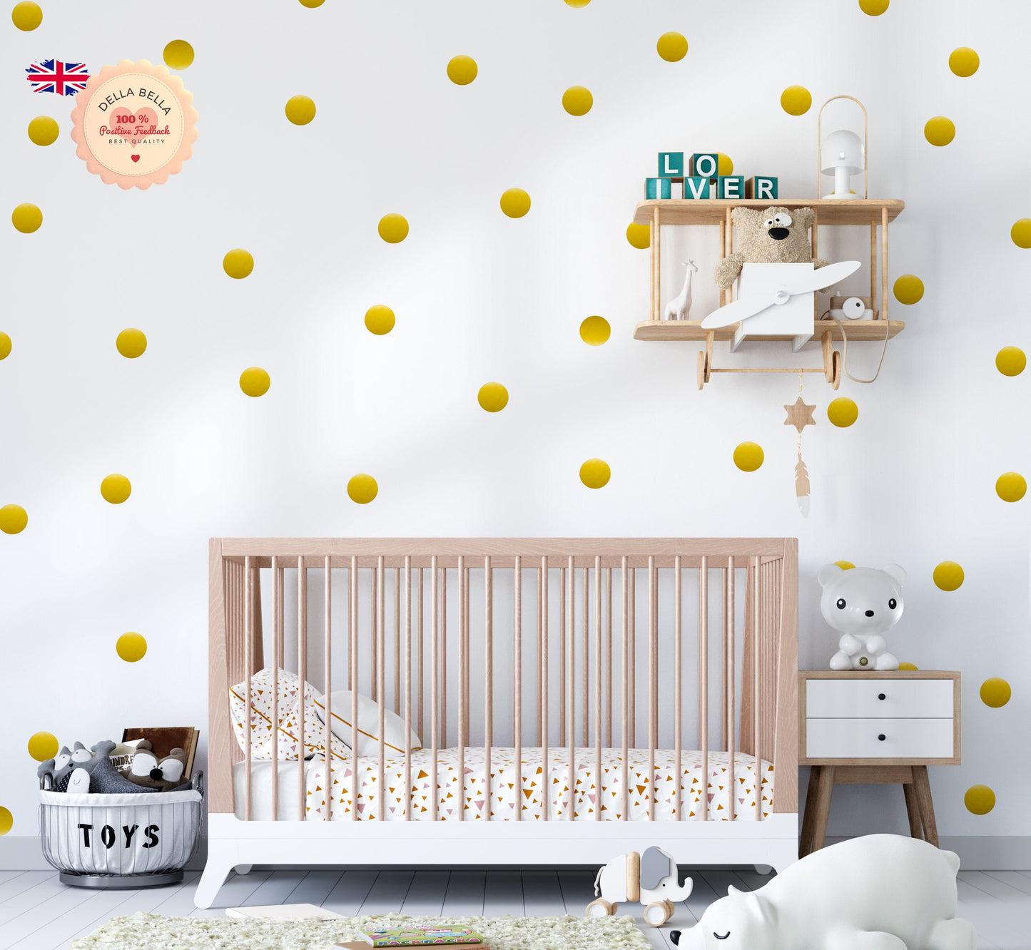 Polka Dot Gold Wall Stickers Wall