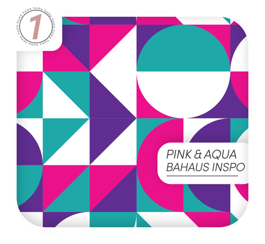 Bauhaus Peel and Stick Geometric Vinyl Wrap for Furniture, Fridge, Tables, Tile Stickers, Kitchen Cabinets , Self Adhesive, Stair Stickers