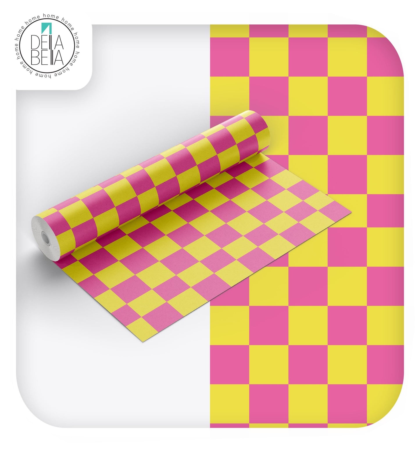 Sticky Back Plastic - Aqua & Green Checkered Vinyl Wrap for Furniture