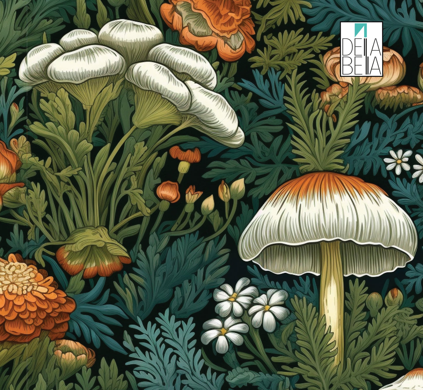 Mushroom Maximalist Peel and stick Vinyl Wrapping for Furniture