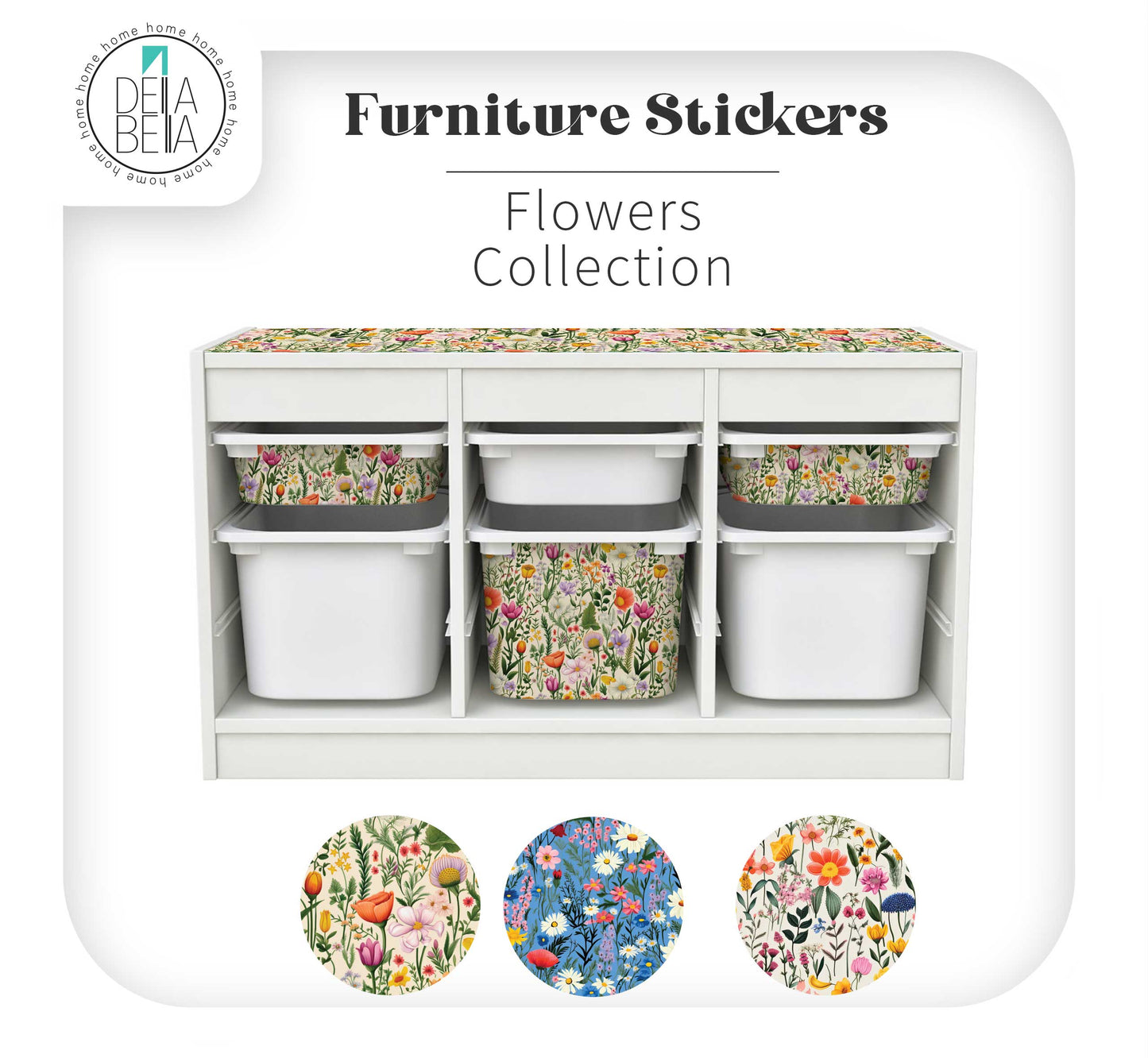 Floral & Wildflower Stickers for IKEA Trofast