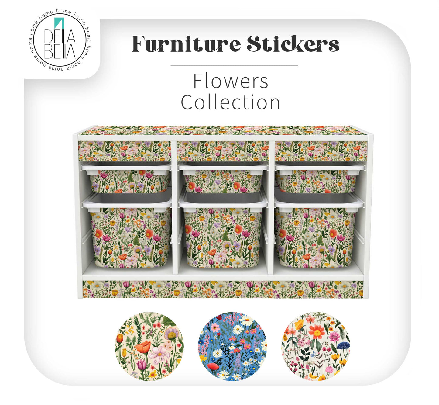 Floral & Wildflower Stickers for IKEA Trofast