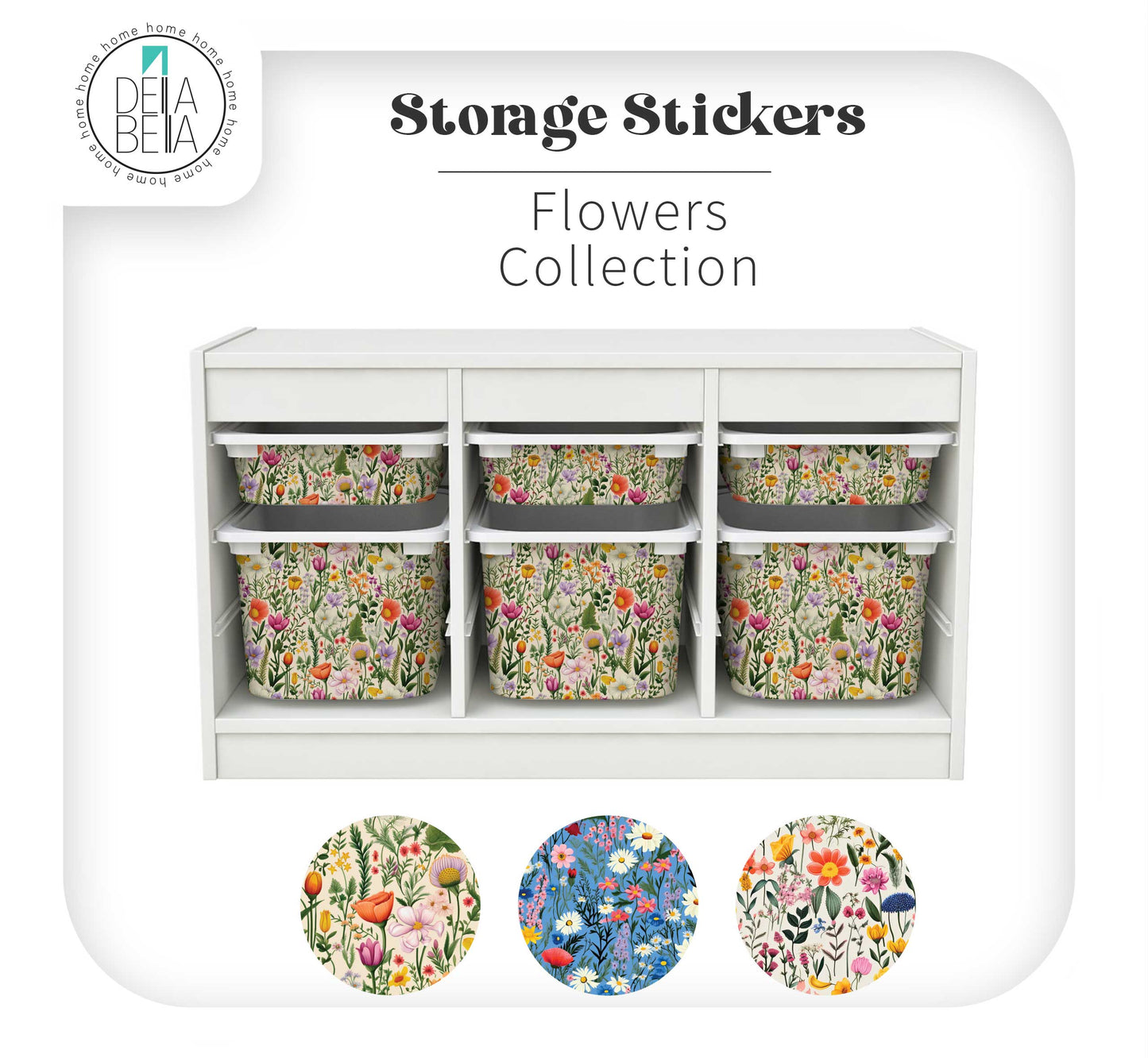 Floral & Wildflower Stickers for IKEA Trofast