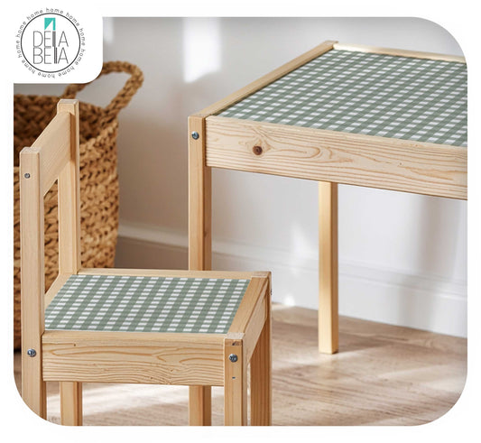 Gingham IKEA LATT Table & Chair Stickers UK