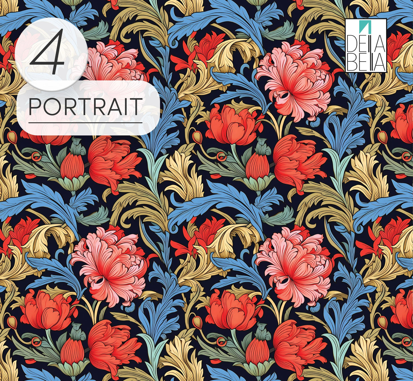 Vinyl Fridge Wrap William Morris Inspired