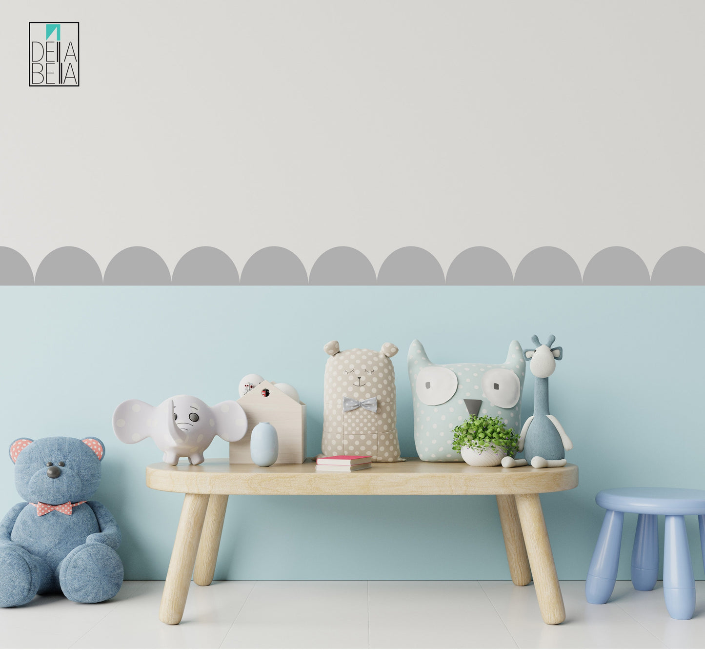 Scallops Wall Stickers Rainbow Colours Cover 3 Meters