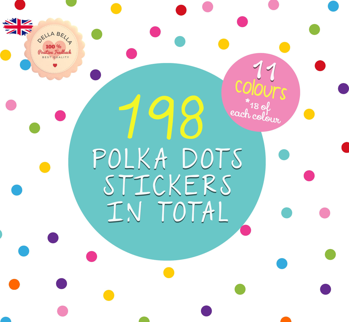Polka Dot Wall Stickers 198x Stickers