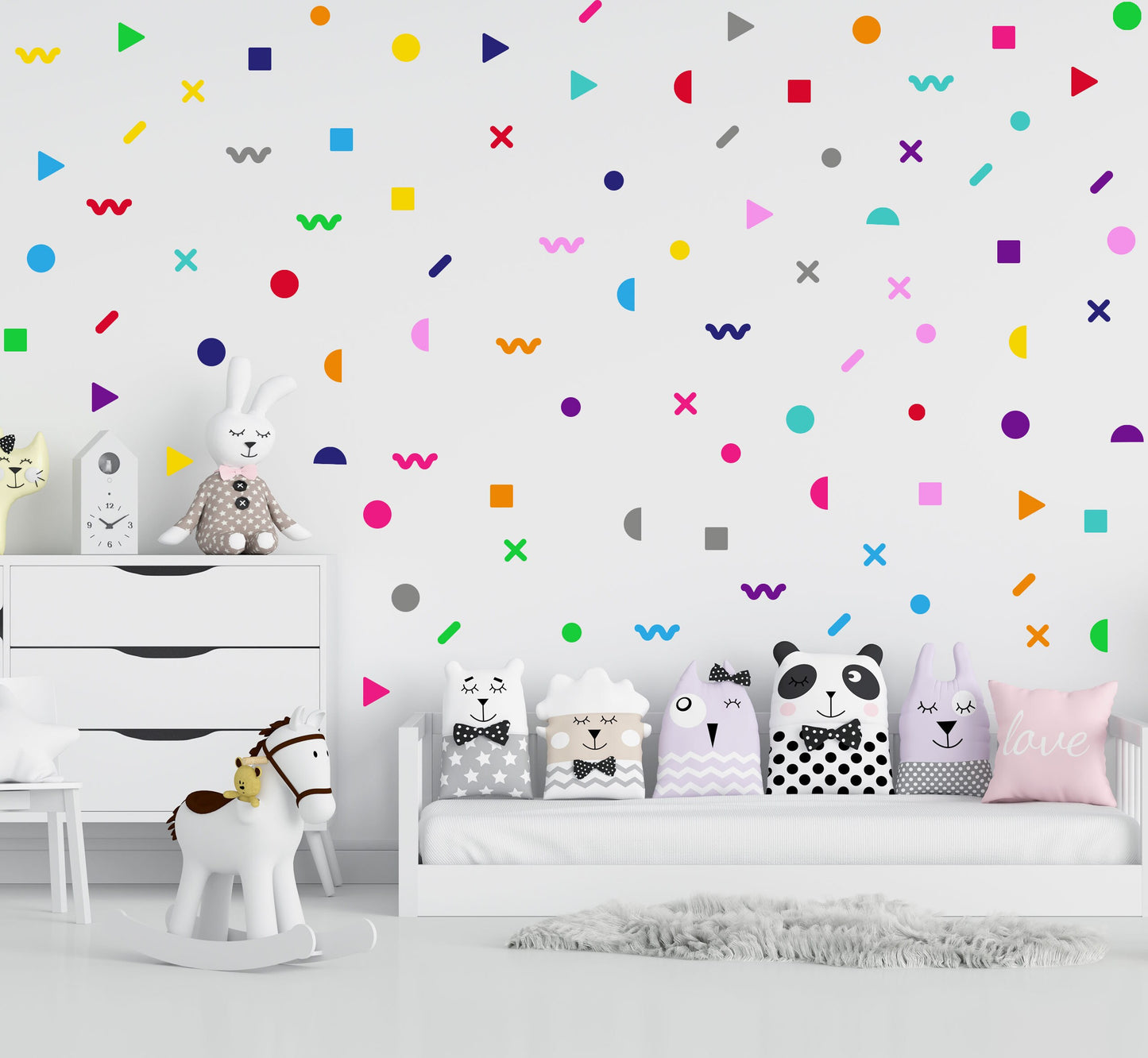 Memphis Geometric Wall Stickers UK (187pcs)