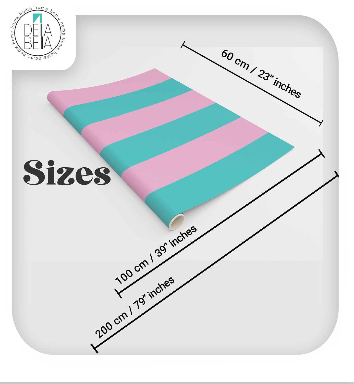 Orange Blush Stripe Vinyl Wrap 80s Peel & Stick Self Adhesive Decor Film