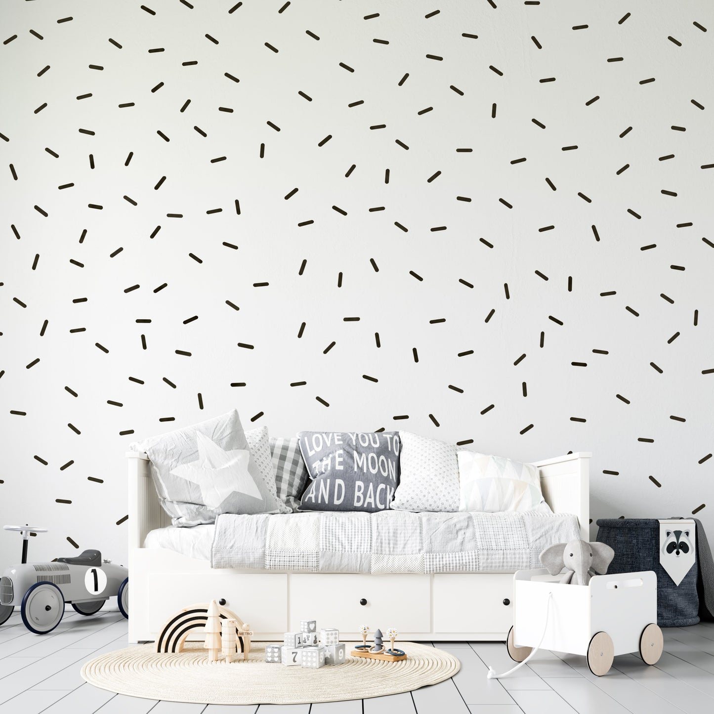 Black Confetti Stick Wall Stickers UK (220pcs)