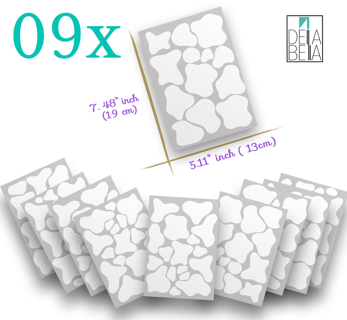 Cow Print Spots Wall Stickers Animal Decor Dot Decal Vinyl Decals Peel and Stick Removable for Nursery Home Decoration Furniture