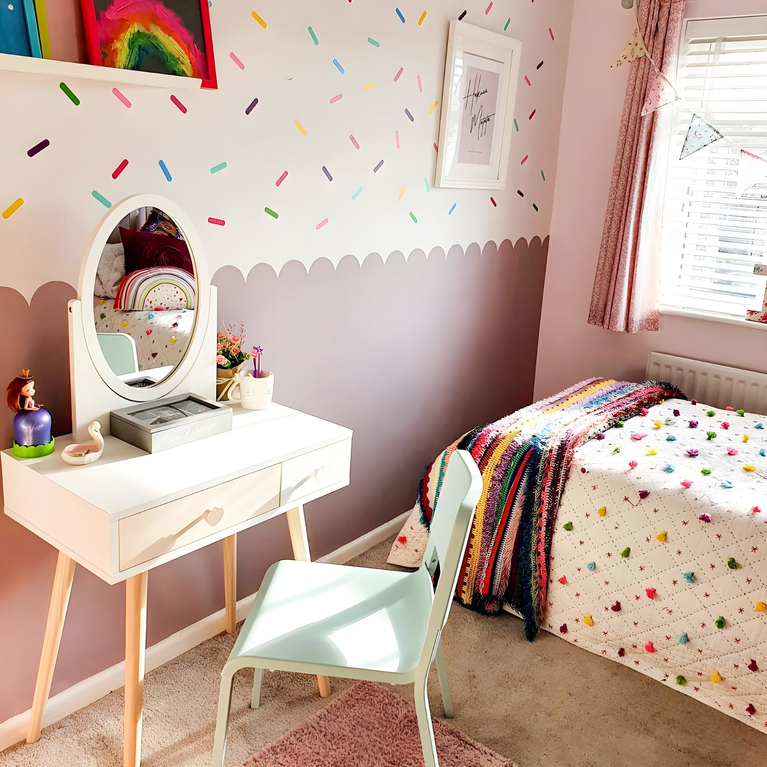 nursery wall decoration with confetti wall stickers