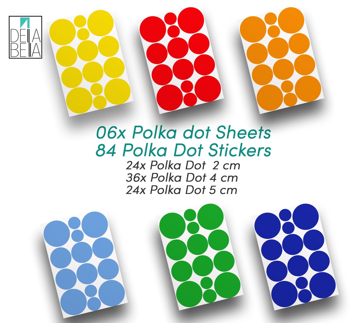 Polka Dot Stars Wall Stickers 228x Decals Mixed Size Rainbow Colours Baby Room Decor Kids Girls Bedroom Nursery Playroom Decoration  UK