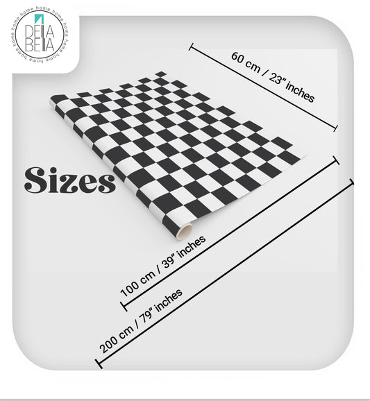 Black & White Checkered Vinyl Wrap | Sticky Back Plastic for Furniture