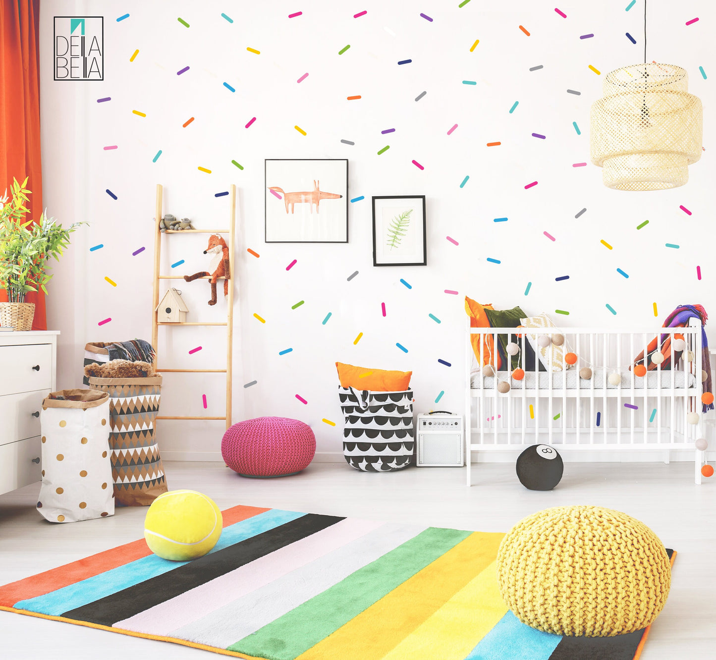 Confetti Wall Stickers Sprinkles 110 Set 11 Colours