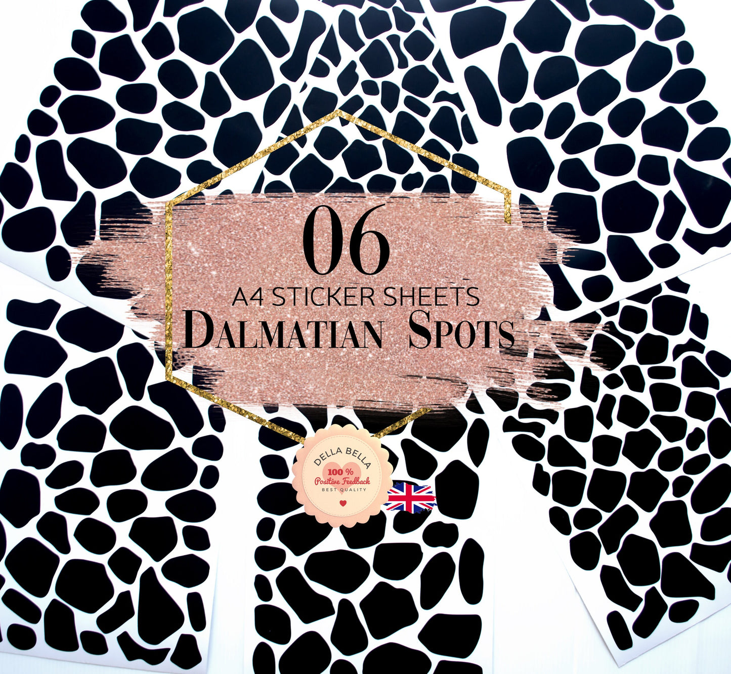Dalmatian Spot Wall Stickers UK (320 Pack) - Irregular Polka Dot Wall Decals