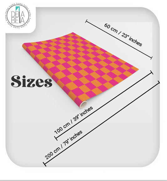 Self-Adhesive Vinyl - Pink & Orange Checkerboard Furniture Wrap