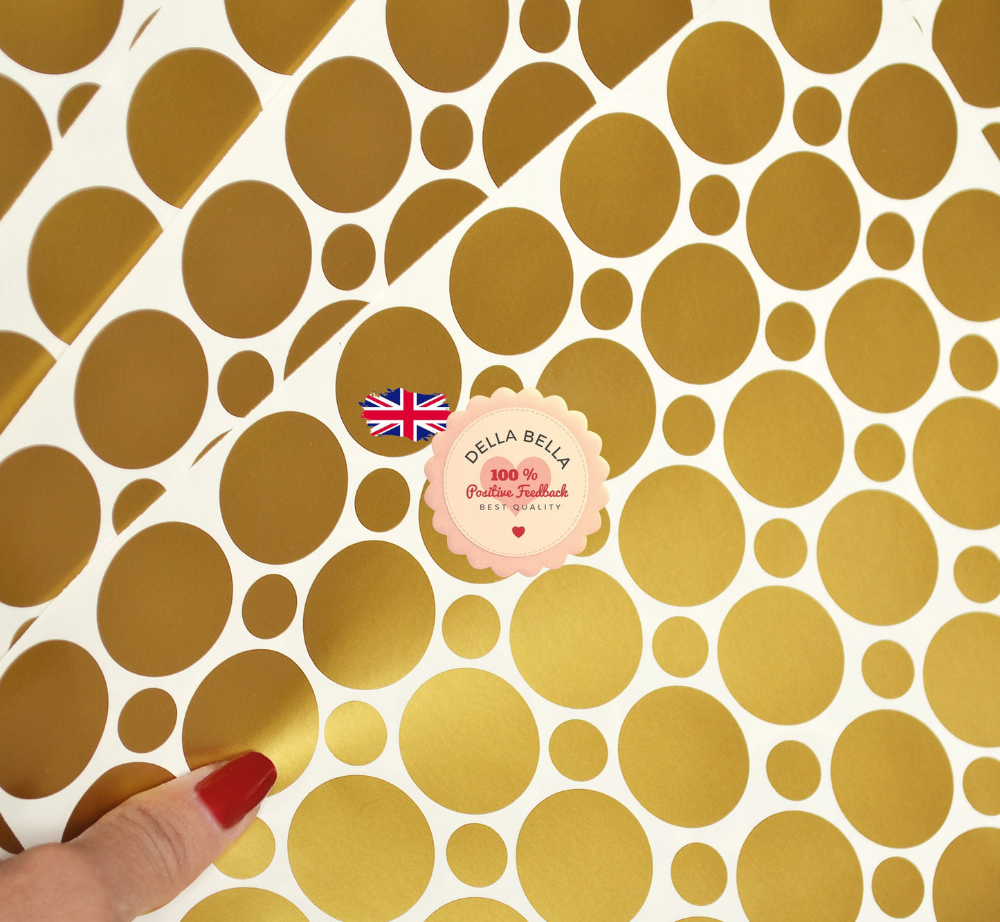 Polka Dot Gold Wall Stickers Wall