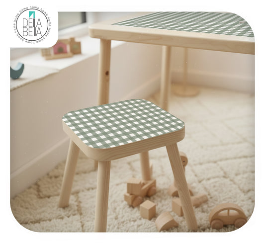 Gingham Ikea Flisat Table Sticker