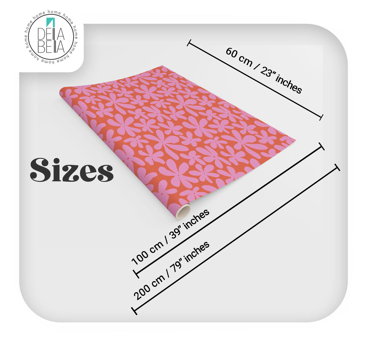 Self-adhesive vinyl with flower patterns for covering surfaces