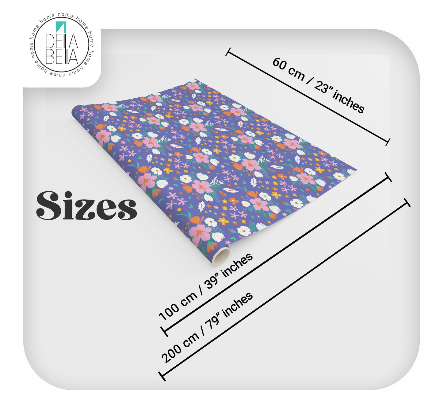 Floral pattern self-adhesive vinyl wrap roll