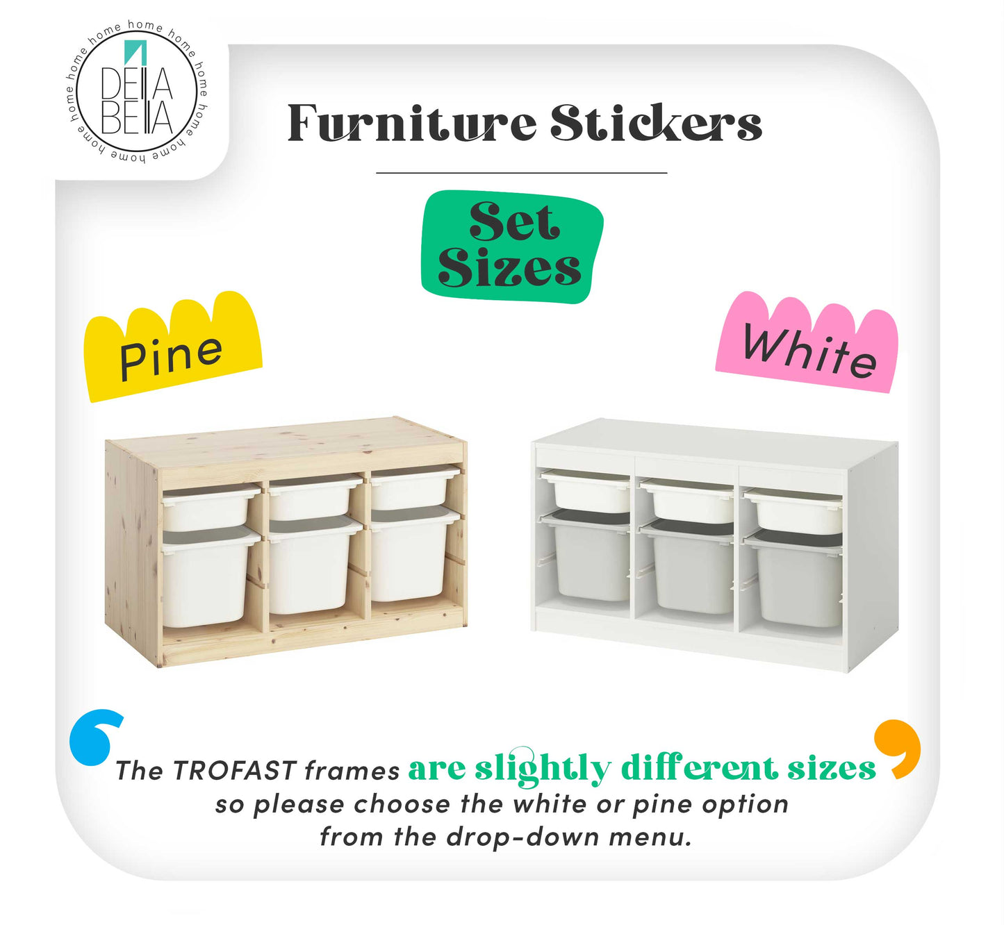 Colourful Striped Stickers for IKEA Trofast Storage & Boxes
