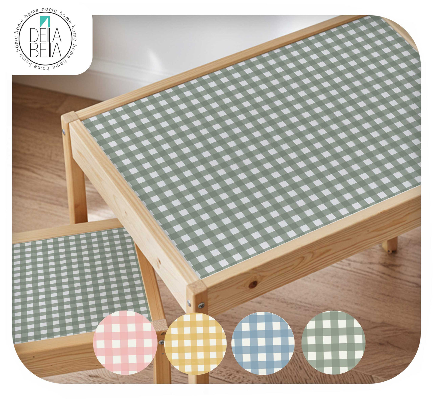Gingham IKEA LATT Table & Chair Stickers UK
