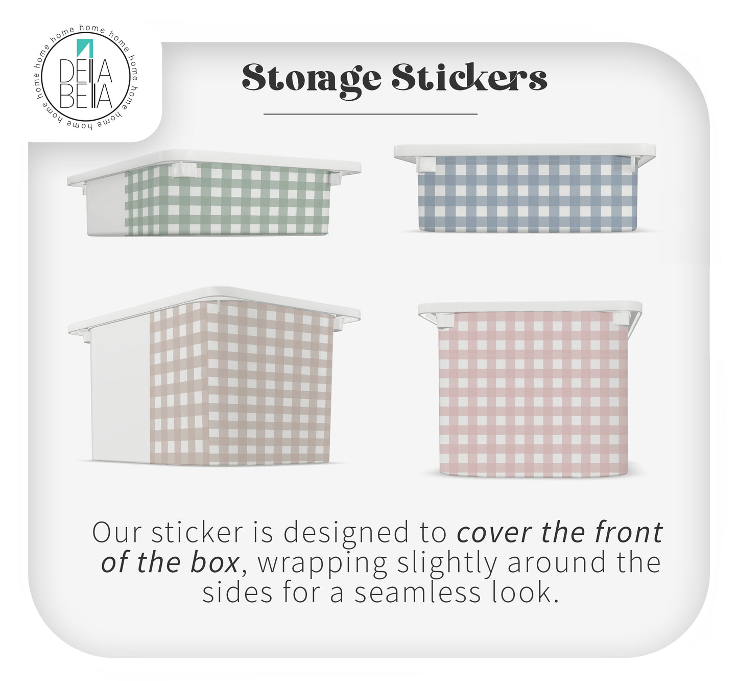 Gingham Stickers to Ikea Trofast Storage