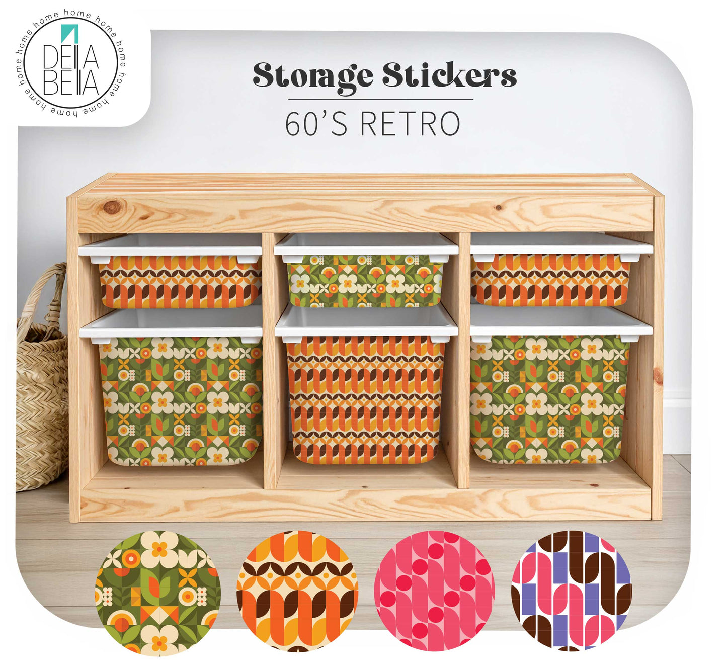 Retro IKEA Trofast Stickers | 60s Style Decals for Kids Rooms UK