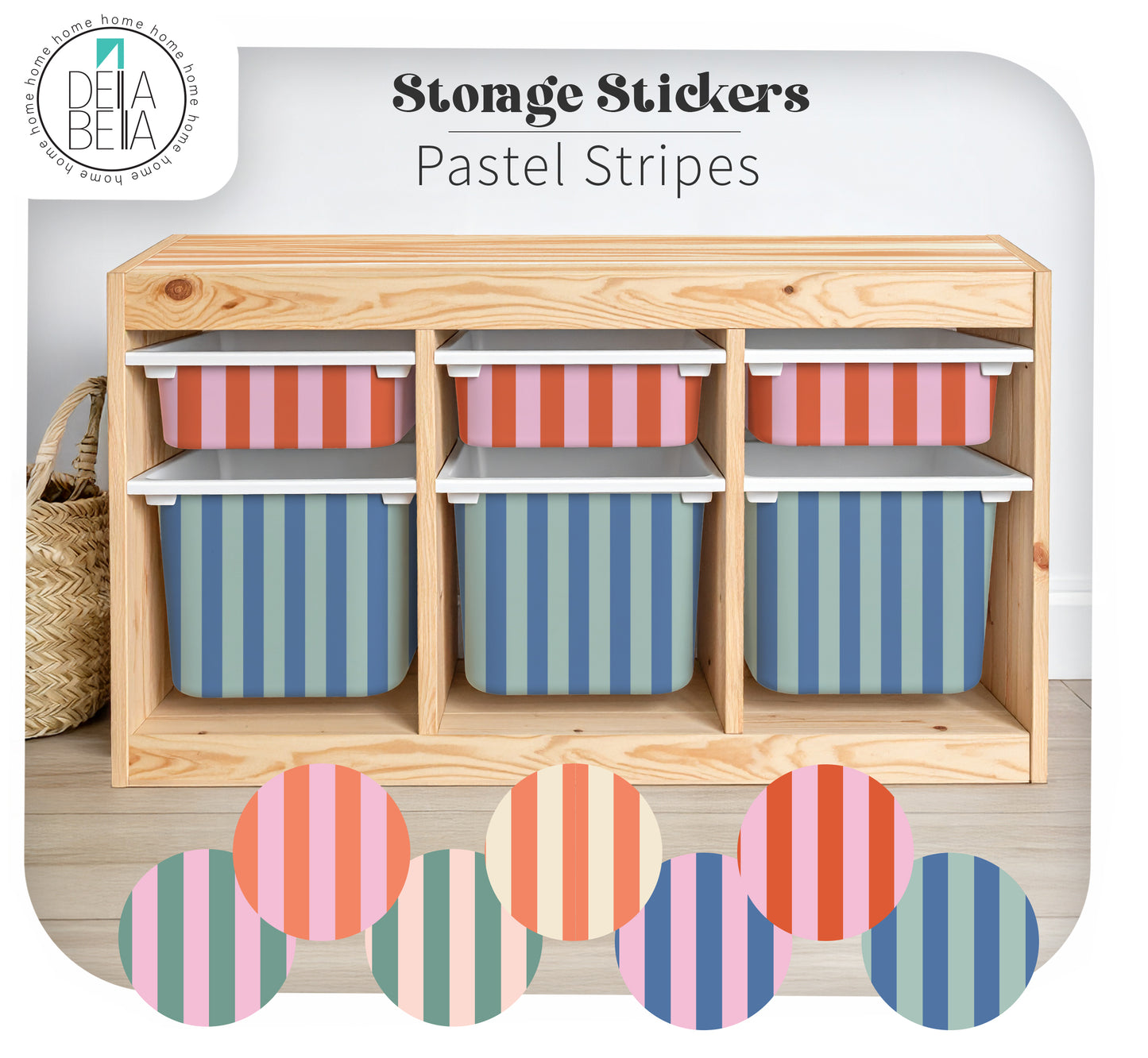Pastel Stripe IKEA TROFAST Stickers