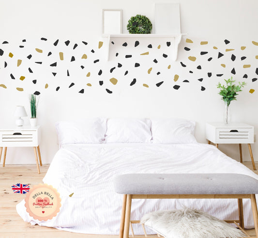 Terrazzo Wall Stickers UK (240 Pack) Custom Colour Peel and Stick Decals for Nursery Home Decor