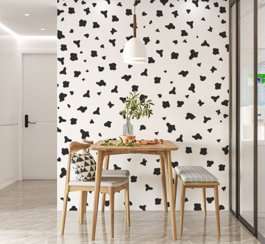 Cow Print Pastoral Wall Stickers 142x Black Cow Spot Decal Animal Decor Girls Bedroom Dot Spot Nursery Home Decor Removable for UK