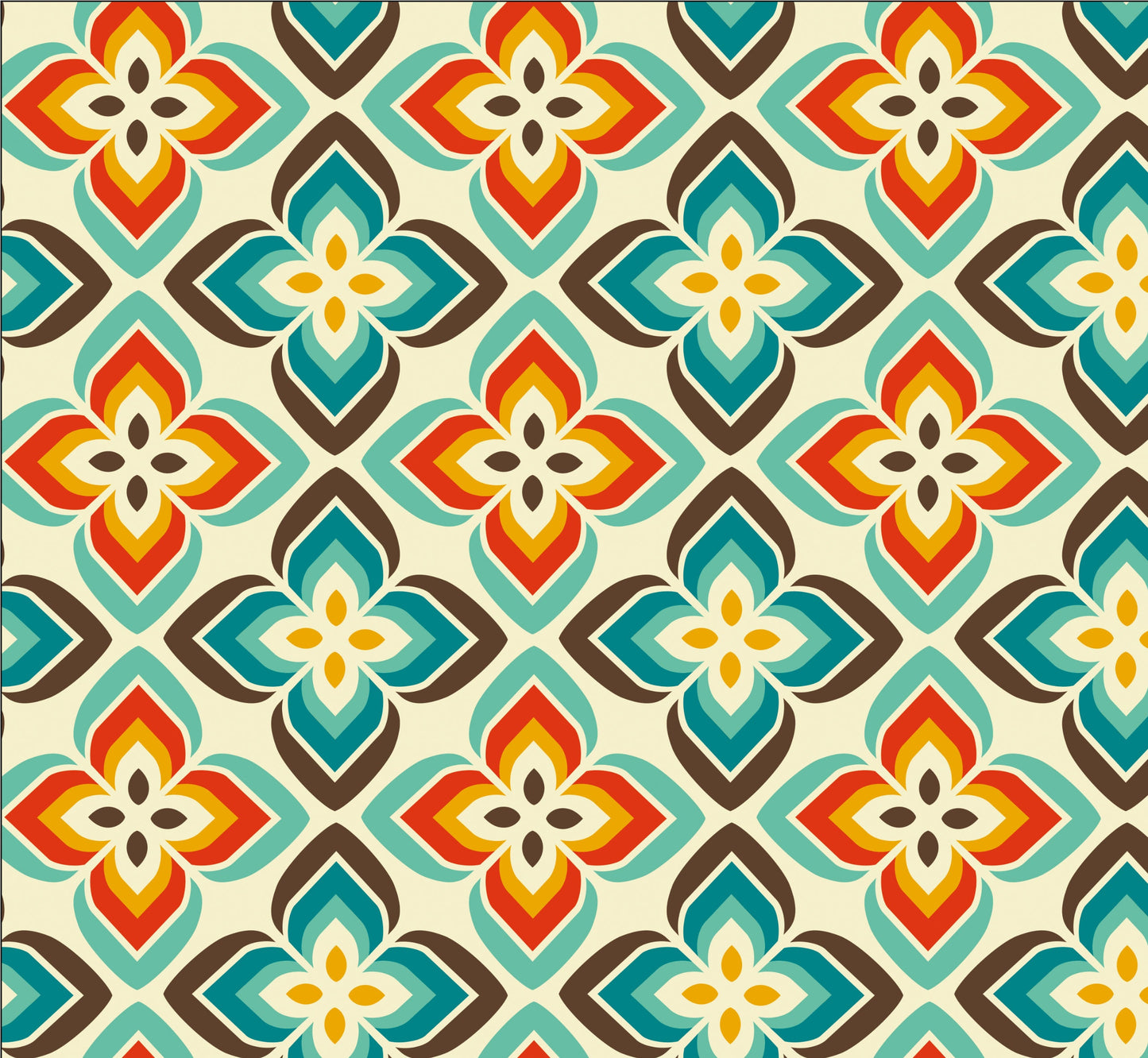 Retro Flower Vinyl Wrap For Furniture Stickers 60s Vinyl Wrap, Self Adhesive Film Decal, Home Decor, Cabinets, Kitchen & Upcycling Projects